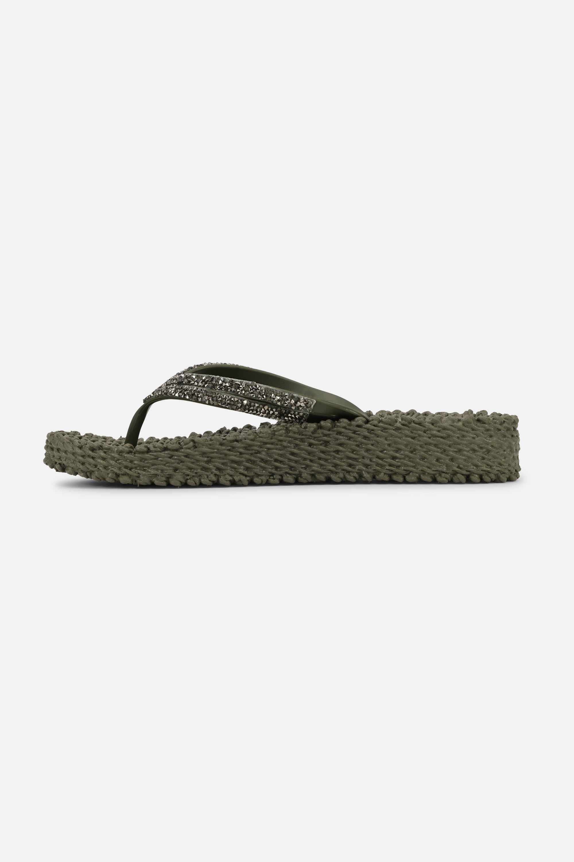 Plateau Flip-Flops Glitzersteine - Army